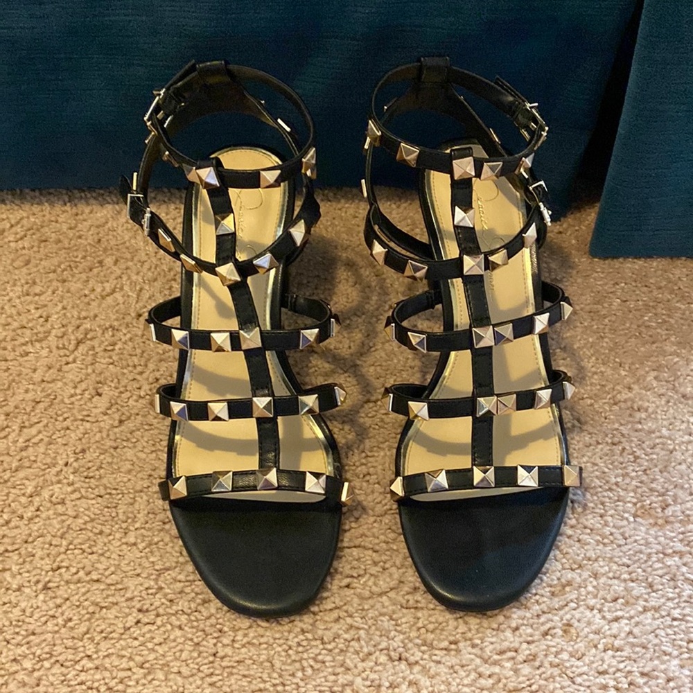 Black studded sandals